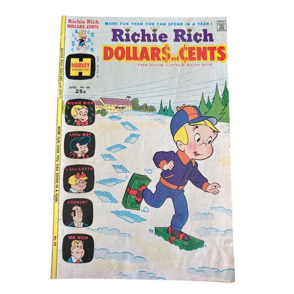 Richie Rich Dollars & Cents #66 April 1974 Comic Harvey Comics Bagged Boarded - Picture 1 of 5